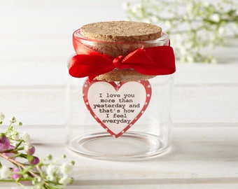 Botella hecha a mano con mensaje de amor personalizado / Regalo para ella / Regalo para él / Regalo para el Día de la Madre / Regalo de aniversario / Regalo para el Día de San Valentín