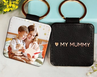 Llavero personalizado con foto de mamá - Regalo para mamá / Llavero con nombre personalizado para ella / Regalo de San Valentín / Cumpleaños de mamá / Regalo del Día de la Madre
