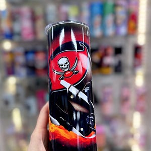 Tampa bay bucks tumbler/sublimation tumbler/football tumbler/20 oz buccaneers tumbler
