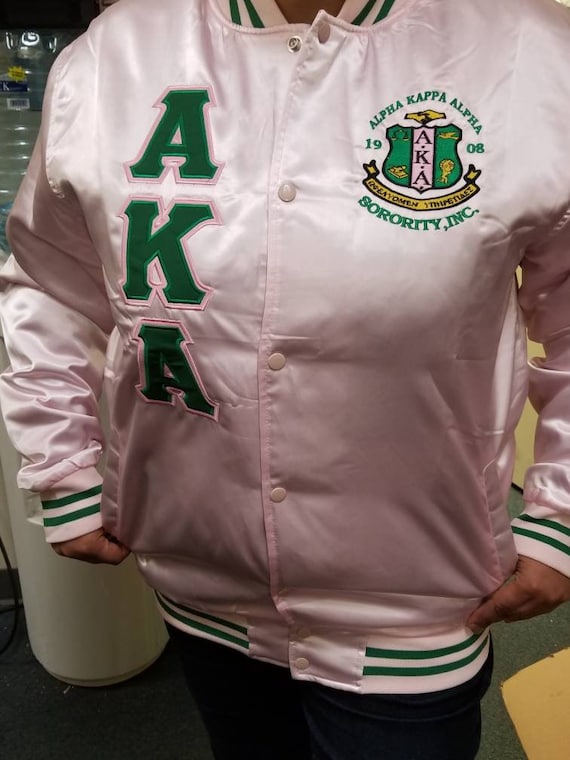 alpha kappa alpha satin bomber jacket