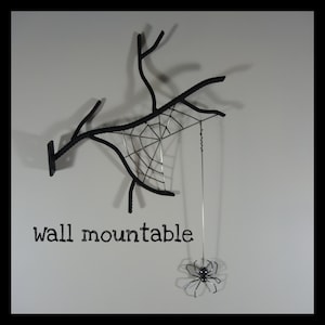 Metal - Spider web + Spider - Wall mountable OOAK