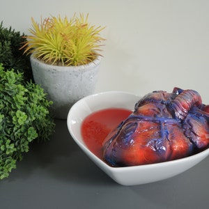 Realistic heart in a bowl - handmade sculpture / statue - life size