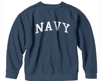 navy logo sweatshirt