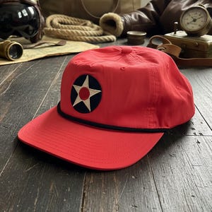 U.S. Army Air Corps Insignia "Chuck" Cap, Coast Guard Red