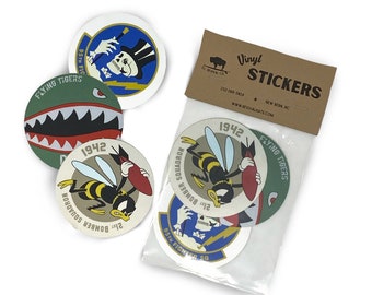 WWII USA Squadron Insignia Sticker Pack