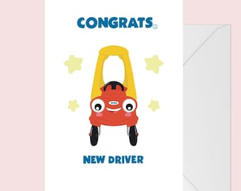 Congratulations Card Congrats Card New Driver Card Retro Card Nostalgic Gift driving test card passing test card