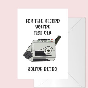 Tarjeta de cumpleaños divertida de los años 80, tarjeta retro clásica, tarjeta de bebé de los años 80, tarjeta de cumpleaños de juguete de los años 90, tarjeta nostálgica