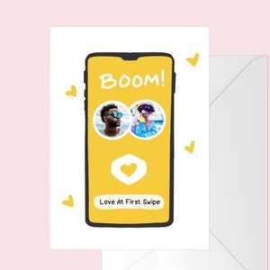 Bumble dating Valentine’s Day card, Swipe right card, Personalized Anniversary card, love, card for boyfriend or girlfriend