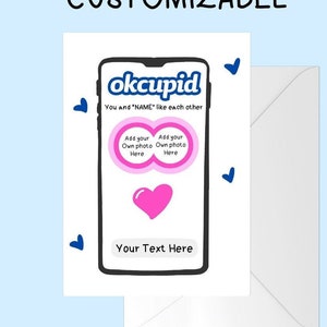 Ok Cupido Namoro Cartão comemorativo do Dia dos Namorados, cartão deslizante para a direita, cartão personalizado de aniversário, aniversário ou amor para namorada ou namorado