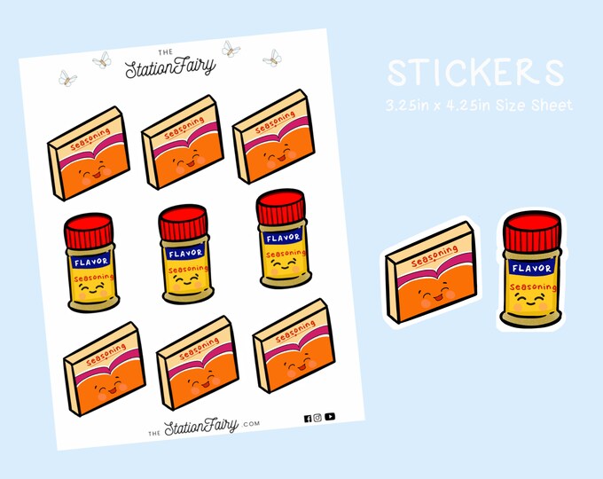 Sazon Stickers Goya's Sazon & Adobo Seasoning Planner Sticker- Journaling Sheet ...