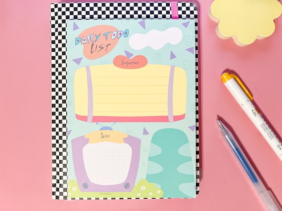 90s Stationery, Nostalgic Memo Pad, Retro Todo list Modern Life cartoon 90s kids cartoon