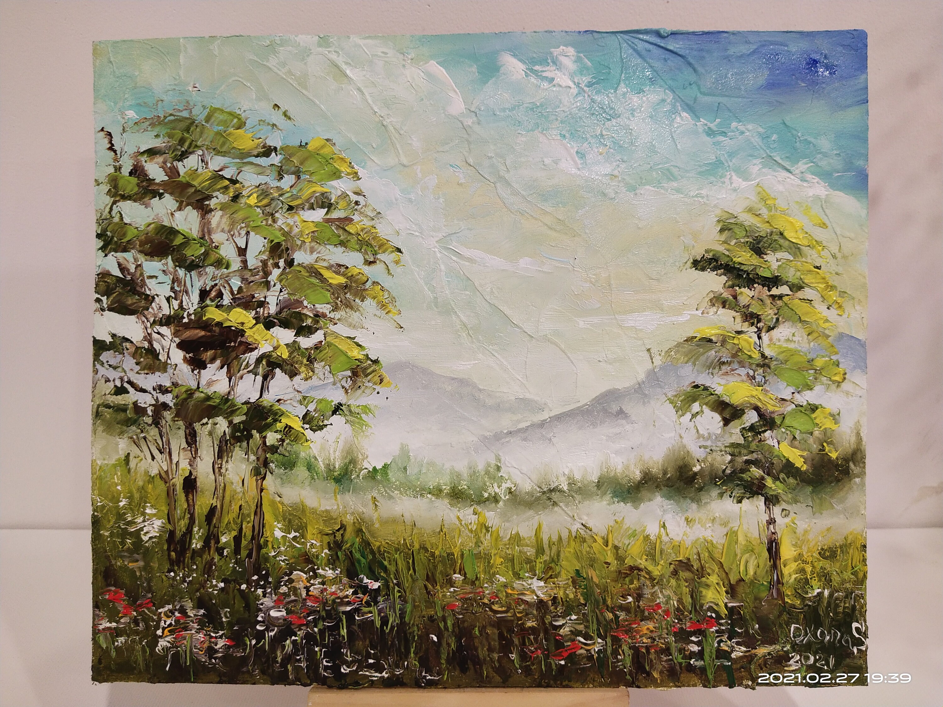 Tree Painting Mountain Art Original Oil Painting Tree Wall Art Etsy