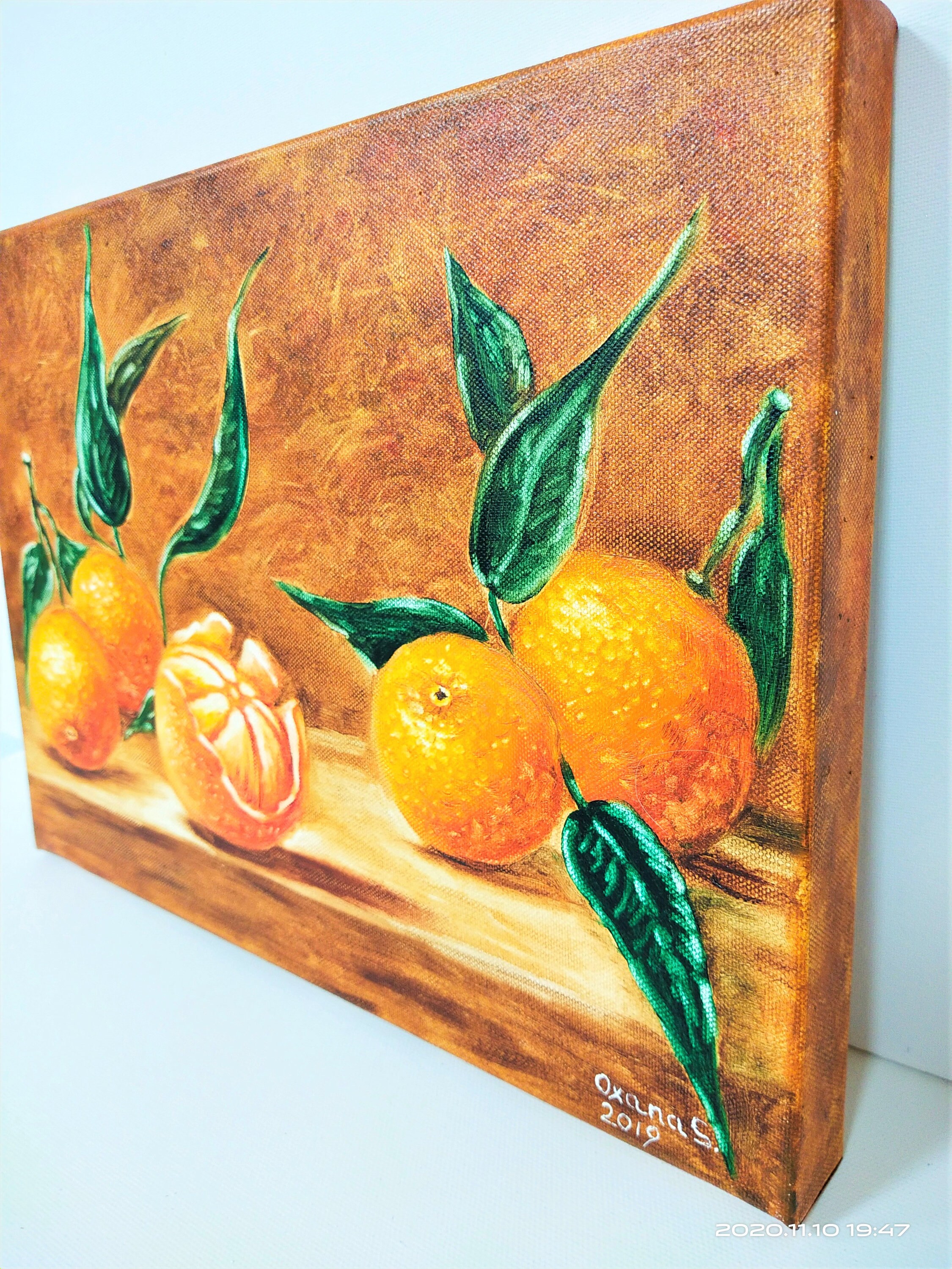 Orange Painting Fruit Original Art Still Life Artwork Citrus Etsy
