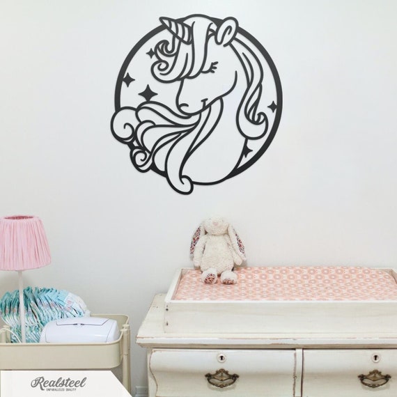 Magical Unicorn Metal Wall Art Etsy