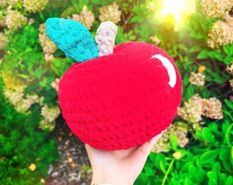 Patrón Digital Manzana, Manzana, manzana a crochet, amigurumi, peluche, vuelta al cole, hecho a mano, kawaii, peluche, patrón de crochet, maestra, regalo