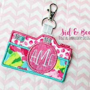 Camera Bag tag, Embroidery Design, In the Hoop, Applique, Key Chain, dslr, camera, embroidery, ITH, bag tag, 4x4 INSTANT DOWNLOAD