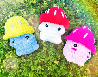 Patrón Digital, seta, seta venenosa, crochet, amigurumi, lindo, niños, felpa, arcoiris, hecho a mano, lindo, kawaii, peluche, patrón de crochet