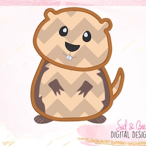 Groundhog, groundhog applique, groundhogs day, birthday, woodland, gopher, creature, groundhog embroidery, 4X4 5x7 6x10 INSTANT DOWNLOAD