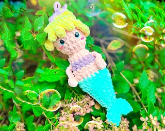 Patrón de crochet sirena, Patrón Digital, sirena, inicio, amigurumi, felpa, fácil, digital, hecho a mano, lindo, peluche, crochet, kawaii