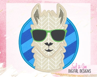 Llama, llama face applique, llama embroidery, boy llama, boy, Embroidery Design Pattern, 4X4 5x7 6x10 INSTANT DOWNLOAD now available
