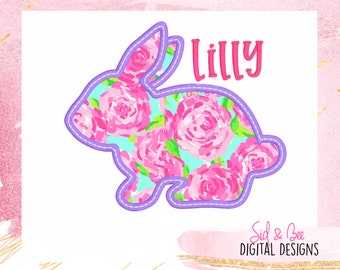 Applique Pasqua, Bunny applique, Pasqua, ricamo, silhouette applique, Coniglio, Ricamo, primavera, ragazze, 4X4 5x7 6x10 INSTANT DOWNLOAD