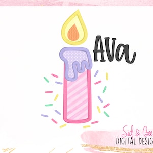 Birthday applique, icing, Birthday Candles, sprinkles, girl, Embroidery, birthday number, birthday candle, boy, 4X4 5x7 6X10 INSTANTDOWNLOAD