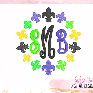 Mardi Gras, sketch, Mardi Gras monogram frame, Mardi Gras Applique, girls, Fleur De Lis, Embroidery Design, 4X4 5x7 6X10 INSTANT DOWNLOAD