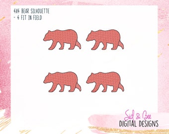 Bear Feltie, Bear, Bear Silhouette, Feltie, machine embroidery design, ITH design, feltie design, 4X4 INSTANT DOWNLOAD