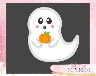 Ghost Applique Design, pumpkin, ghost applique, halloween Applique, Embroidery Design, fall, boo, cute ghost, 4X4 5x7 6x10 INSTANT DOWNLOAD