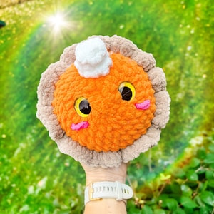 Digital Pattern, Pumpkin pie, crochet pie, amigurumi, plush, pie digital, handmade, cute, plushie, crochet pattern, thanksgiving, no sew