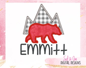 Bear applique, BEAR Silhouette Applique Design, boys birthday, wild one, woodland, mountain, winter, fall, 4X4 5x7 6X10 INSTANT DOWNLOAD