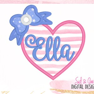 Bow Monogram, Heart applique, Bow embroidery, Monogram frame, monogram, monogram applique, Embroidery Design, 4X4 5x7 6x10 INSTANT DOWNLOAD