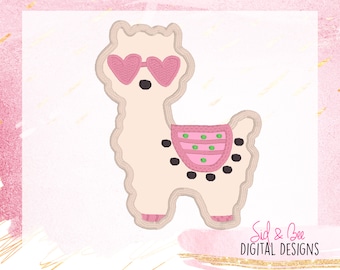 Llama, llama applique, llama embroidery, valentines, valentine, Embroidery Design Pattern, 4X4 5x7 6x10 INSTANT DOWNLOAD now available