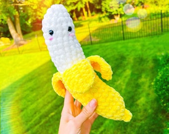 Patrón Digital, Plátano, Plátano de crochet, amigurumi, felpa, Plátano digital, hecho a mano, lindo, kawaii, peluche, patrón de crochet, fruta, comida