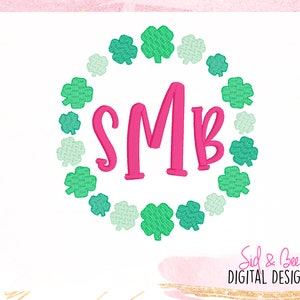 Shamrock, sketch stitch, monogram frame, Shamrock Applique, girls, St Patricks day, Embroidery Design, clover, 4X4 5x7 6X10 INSTANT DOWNLOAD