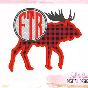 Moose applique, Moose Silhouette Applique, moose embroidery, wild one, woodland, monogram frame, monogram, 4X4 5x7 6X10 INSTANT DOWNLOAD