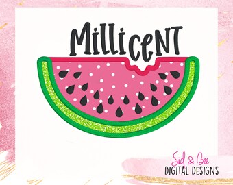 Sandía, watermelon Applique, rebanada de sandía, lindo, niñas, verano, cumpleaños, diseño de bordado, fruta, 4X4 5x7 6X10 DESCARGA INSTANT