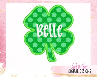 Shamrock applique, St. Patrick's Day applique, monogram shamrock, sketch, clover, lucky, embroidery design 4X4 5x7 6x10 INSTANT DOWNLOAD