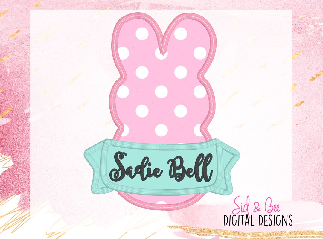 Bunny, Easter, Name Frame, Marshmallow Bunny, Monogram Frame Applique ...
