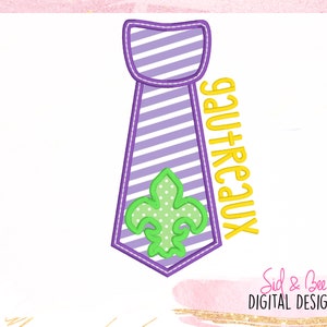 Mardi Gras, Mardi Gras applique, Bow Tie, Tie, boys, embroidery, boys, Fleur De Lis, Nola, Embroidery Design, 4X4 5x7 6x10 INSTANT DOWNLOAD