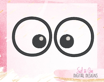 Eyes, Goggly eyes, Cartoon Eyes, embroidery eyes, funny, Embroidery Design Pattern, applique, 3x1.5 4x4 5x7 6x10 INSTANT DOWNLOAD