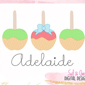 Caramel Apple Sketch Trio, apple, sketch Design, Apple embroidery, fall, apple picking, autumn, halloween, 4X4 5x7 6X10 INSTANT DOWNLOAD