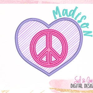 Love, Peace, Applique, Peace, Hippie, Love, Peace Applique, Love applique, Hippie sign, girls, boys, cute, 4X4 5x7 6x10 INSTANT DOWNLOAD