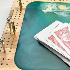 Eilandtijd Cribbagebord Hawaii Cribbagebord Huwelijkscadeau Aangepaste Cribbage Board afbeelding 3