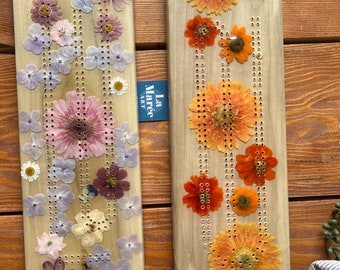 Floral Cribbage Board