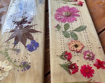 Floral Cribbage Board