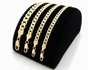 14k Gold 8mm 8" Cuban Link Bracelet
