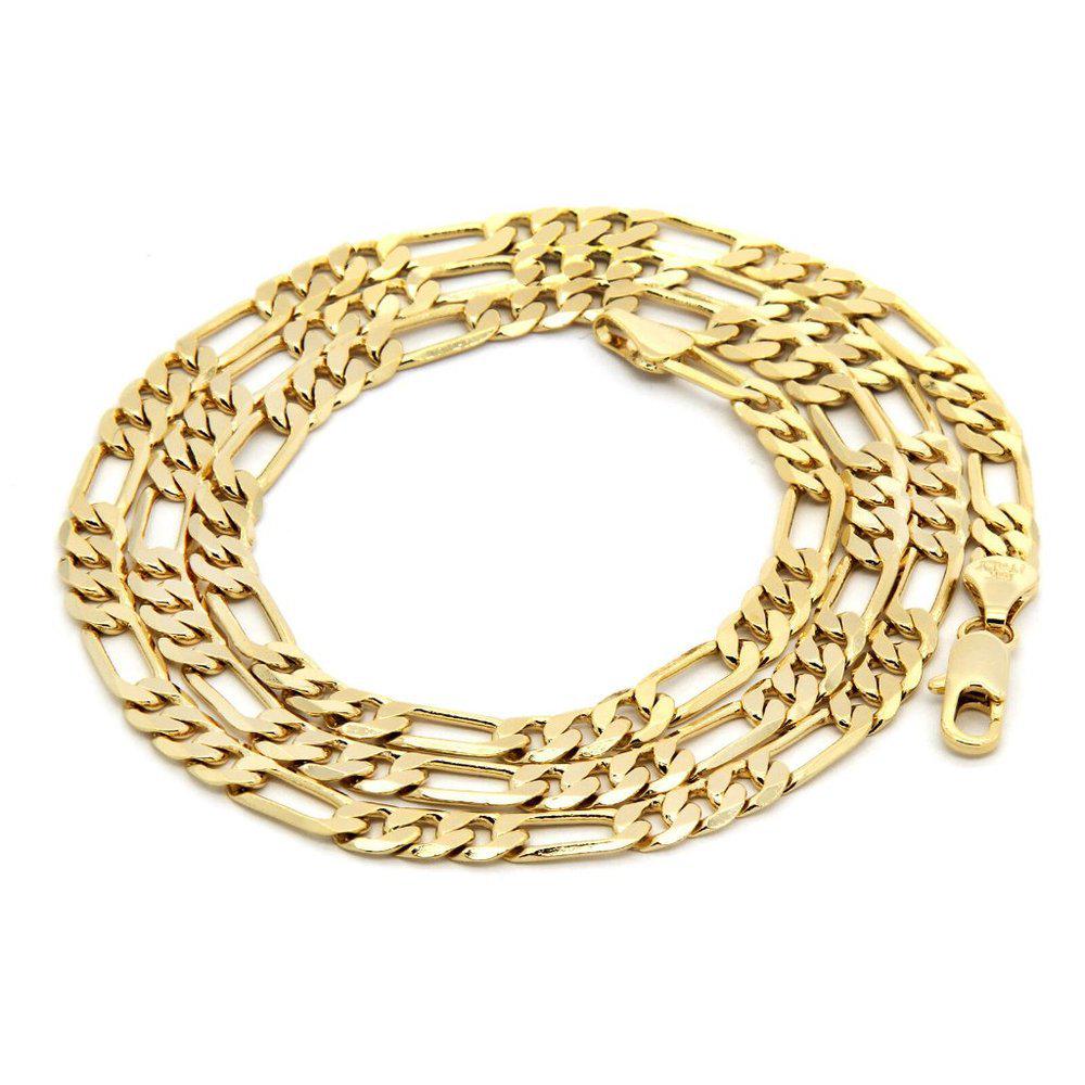 Collana Con Ciondolo A Croce, Placcata In Oro Su Catena Figaro - Foto 11