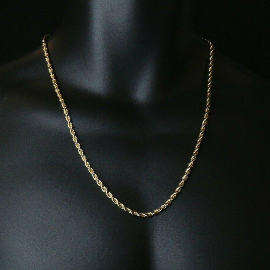 14K Gold Plated Necklace Rope Chain 36" Inch Length BIG FAT Thick