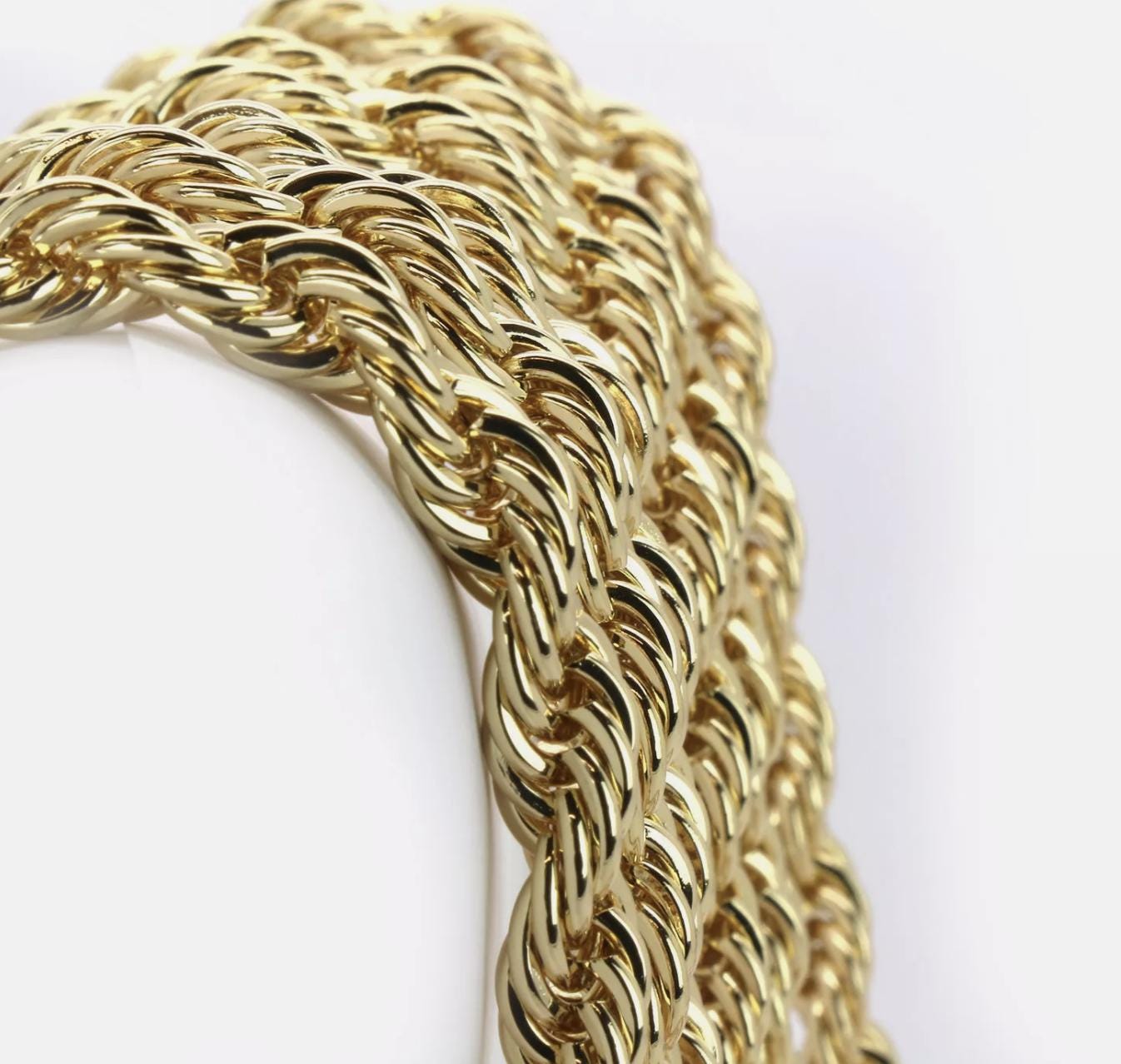 Gold Rope Chain 2k Men's 24K Gold 10mm & 2.5mm 30